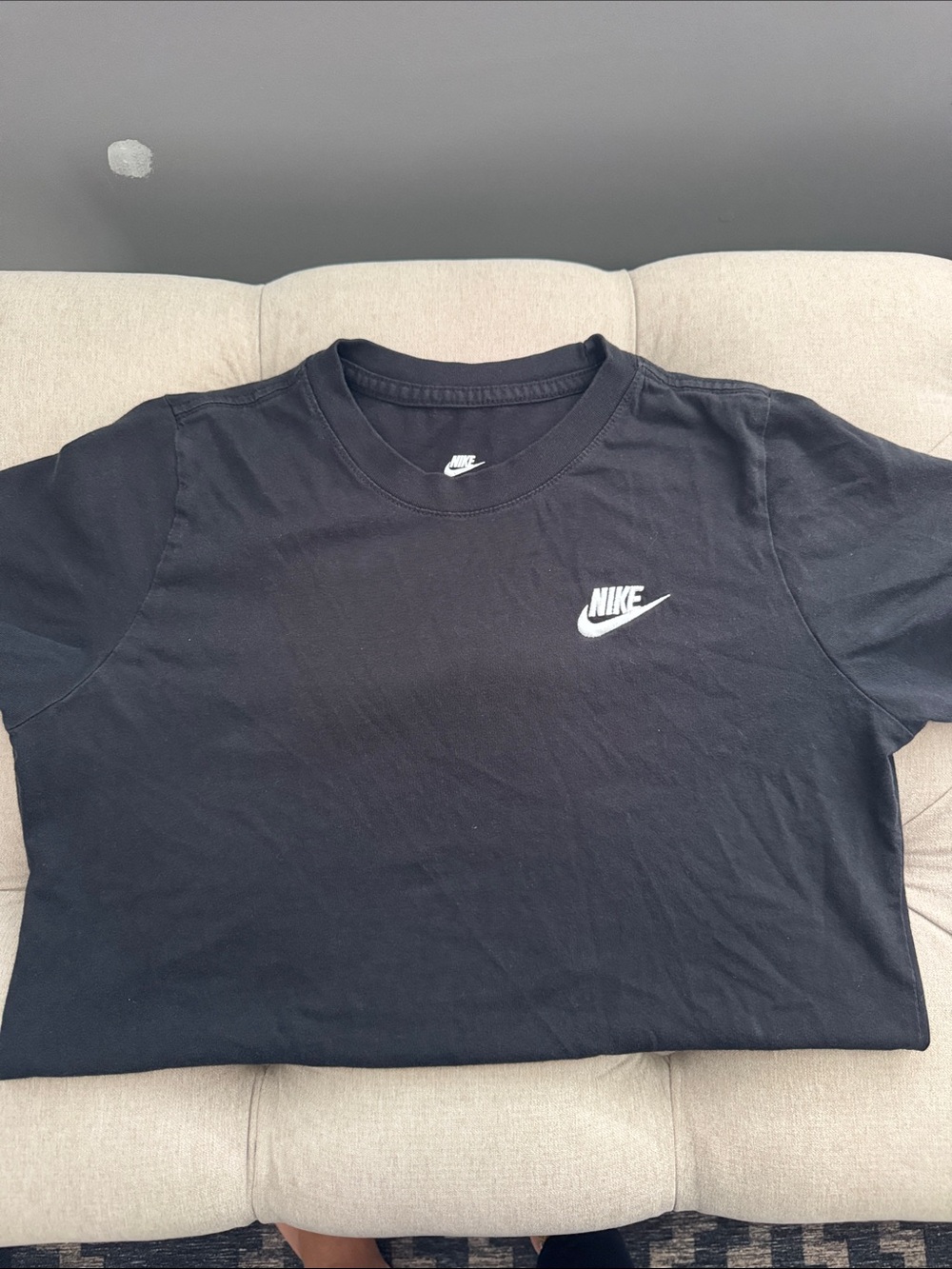 Nike Women's Black Crewneck Tee with White Swoosh